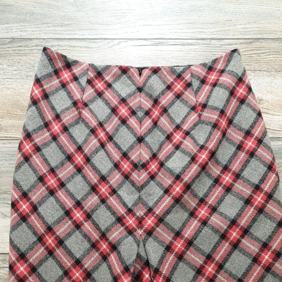 The Limited Womens 28" Waist Skirt ZRed Gray Plaid Wool Size 0 Lined Winter - Picture 8 of 10